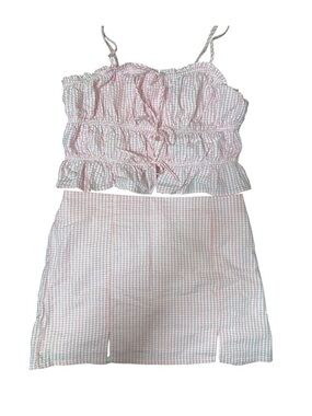 No Boundaries • Pink • Gingham • Mini Skirt + Top